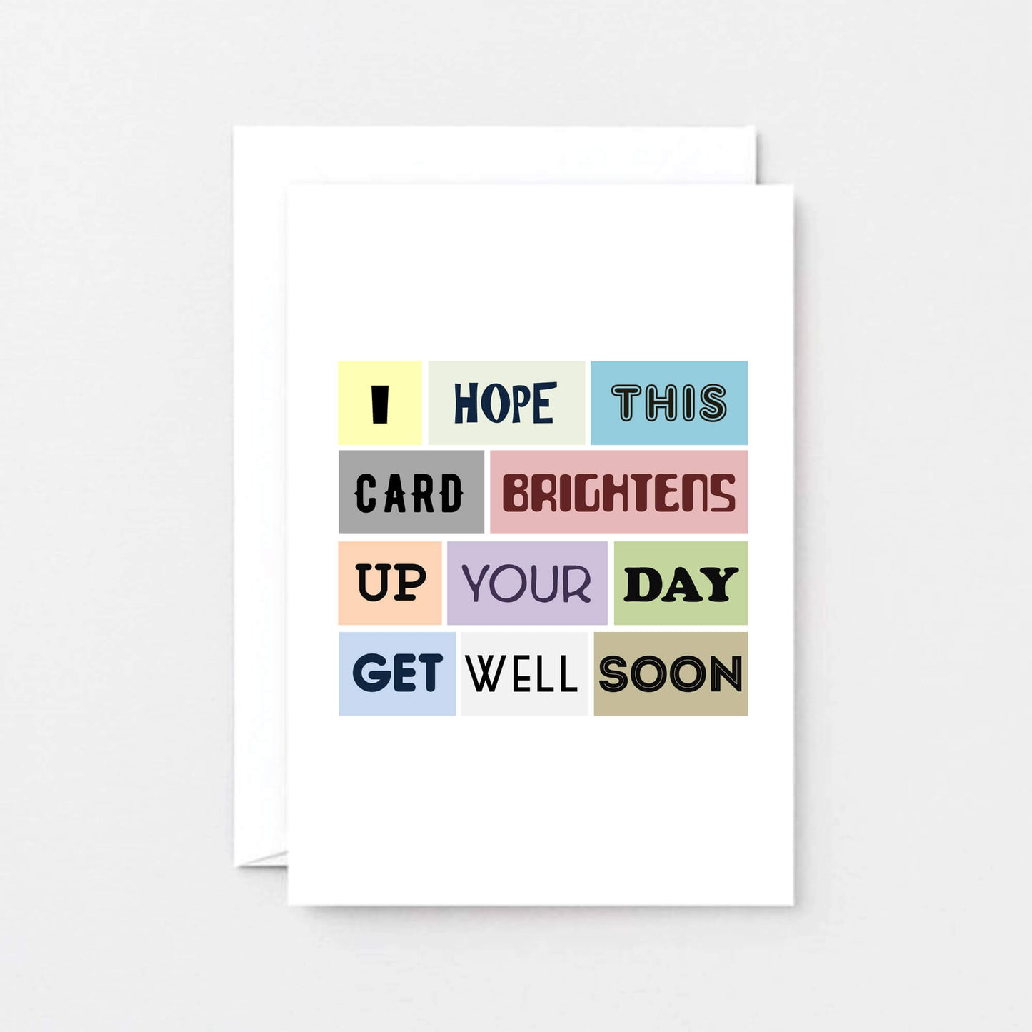 Get Well Card by SixElevenCreations. Reads I hope this card brightens up your day. Get well soon. Product Code SE0047A6