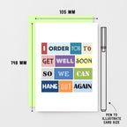 Get Well Card by SixElevenCreations. Reads I order you to get well soon so we can hang out again. Product Code SE0107A6