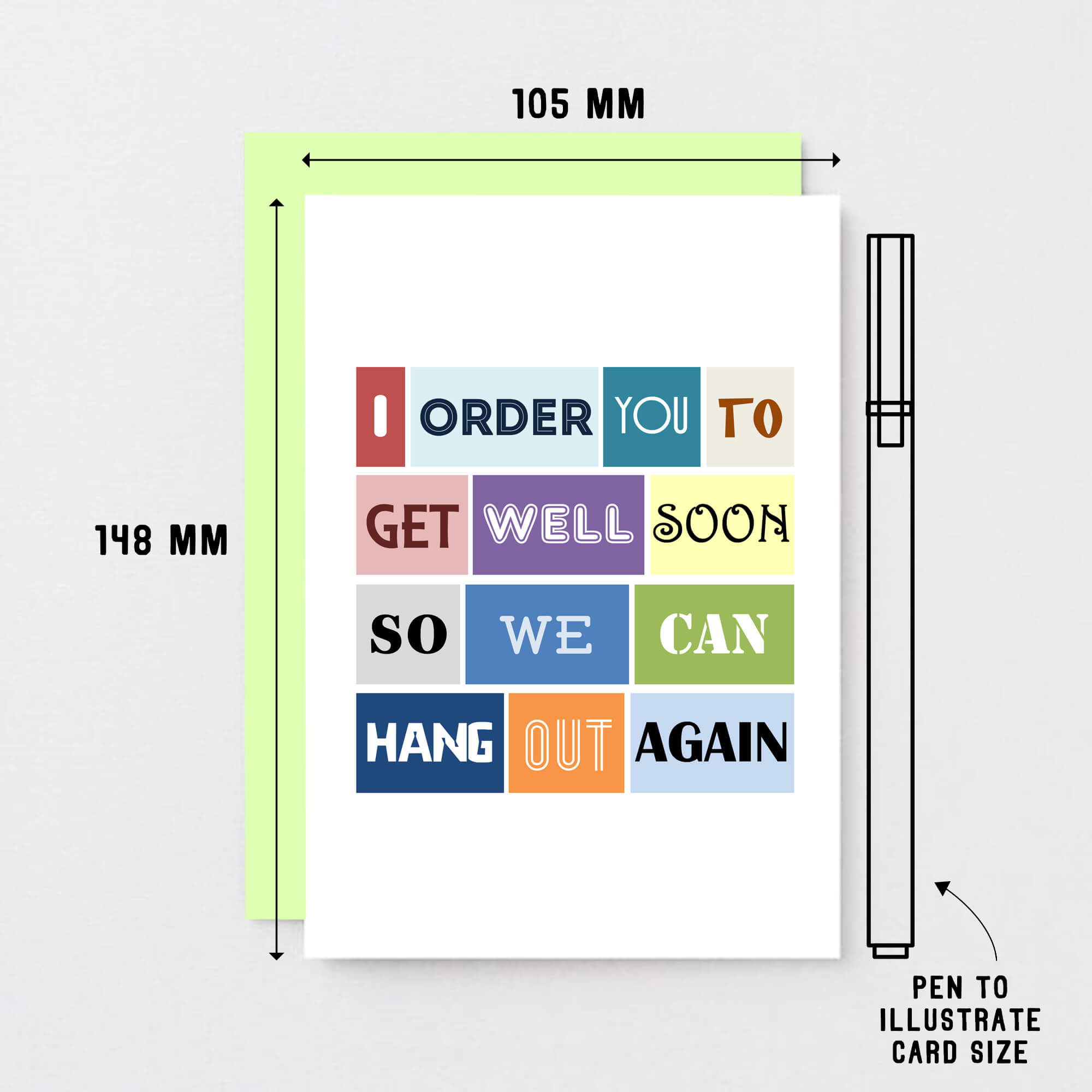 Get Well Card by SixElevenCreations. Reads I order you to get well soon so we can hang out again. Product Code SE0107A6