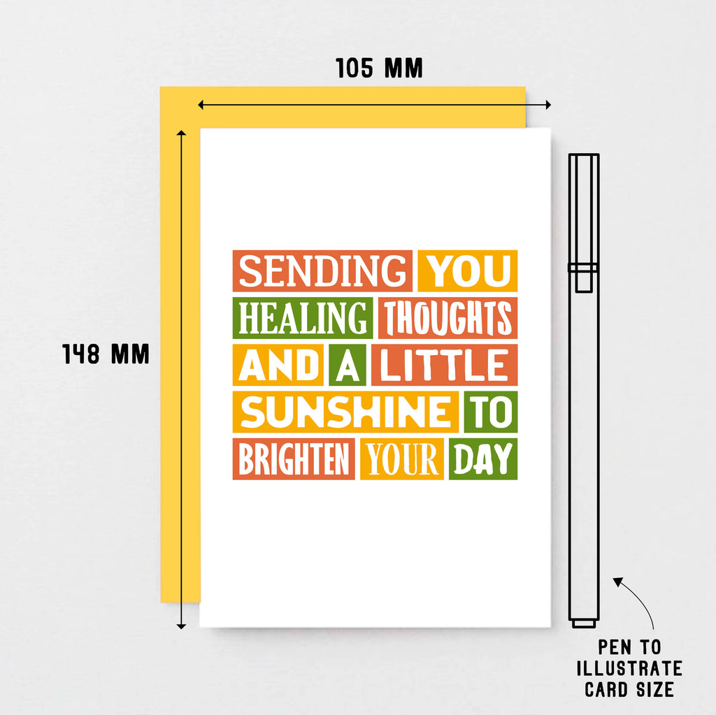 Get Well Card by SixElevenCreations. Reads Sending you healing thoughts and a little sunshine to brighten your day. Product Code SE0075A6