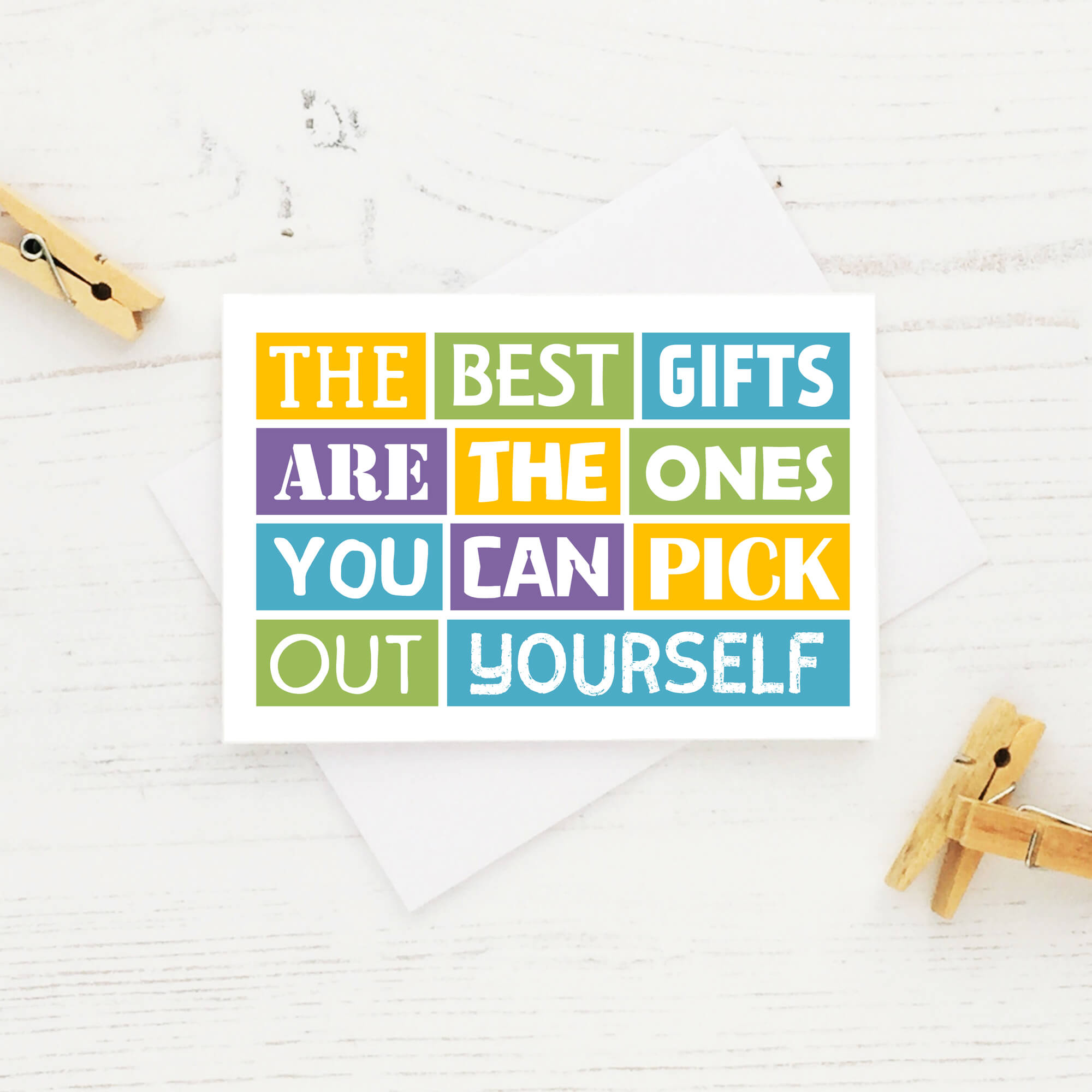 Giftcard Envelope by SixElevenCreations. Reads The best gifts are the ones you can pick out yourself. Product Code SES0014A7