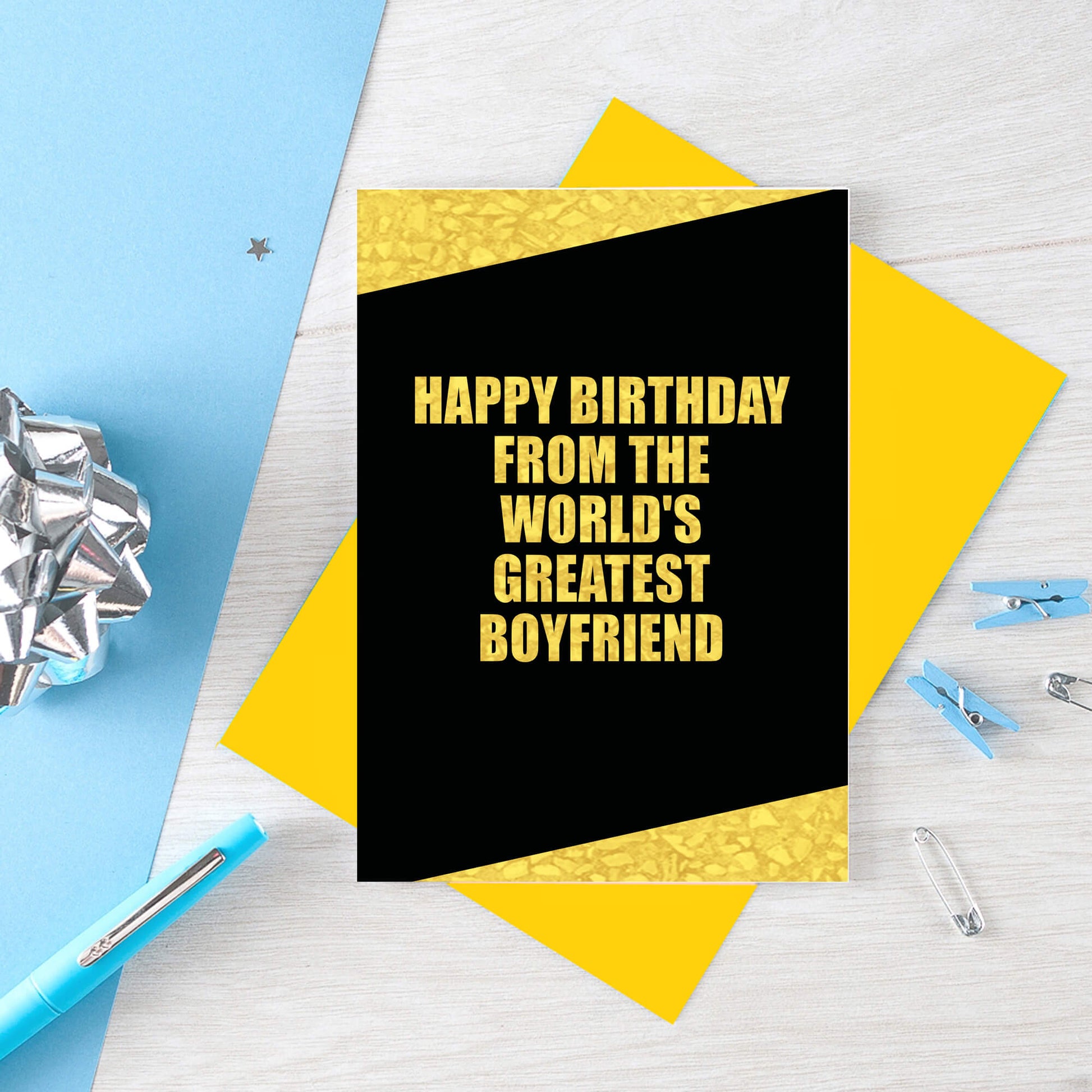 Girlfriend Birthday Card by SixElevenCreations. Reads Happy birthday from the world's greatest boyfriend. Product Code SE0855A6
