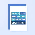 Godfather Card by SixElevenCreations. Reads Thank you for being an awesome godfather. Product Code SE0163A6