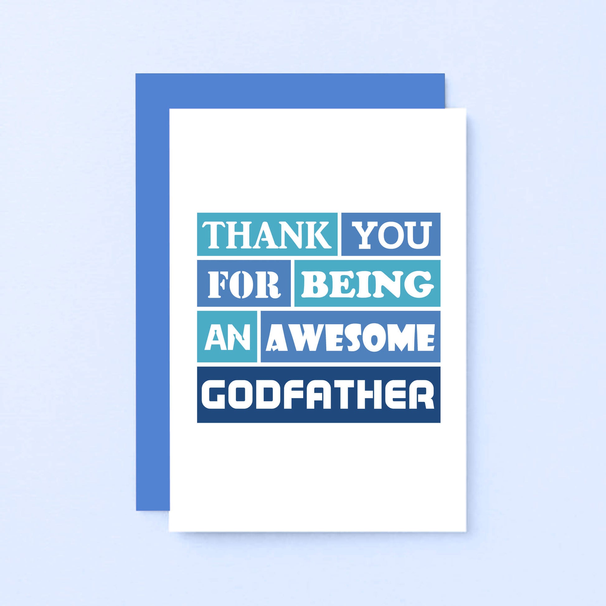 Godfather Card by SixElevenCreations. Reads Thank you for being an awesome godfather. Product Code SE0163A6