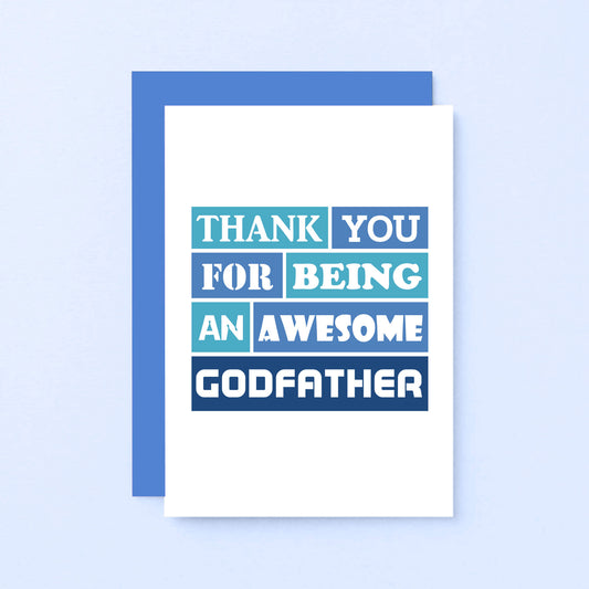 Godfather Card by SixElevenCreations. Reads Thank you for being an awesome godfather. Product Code SE0163A6