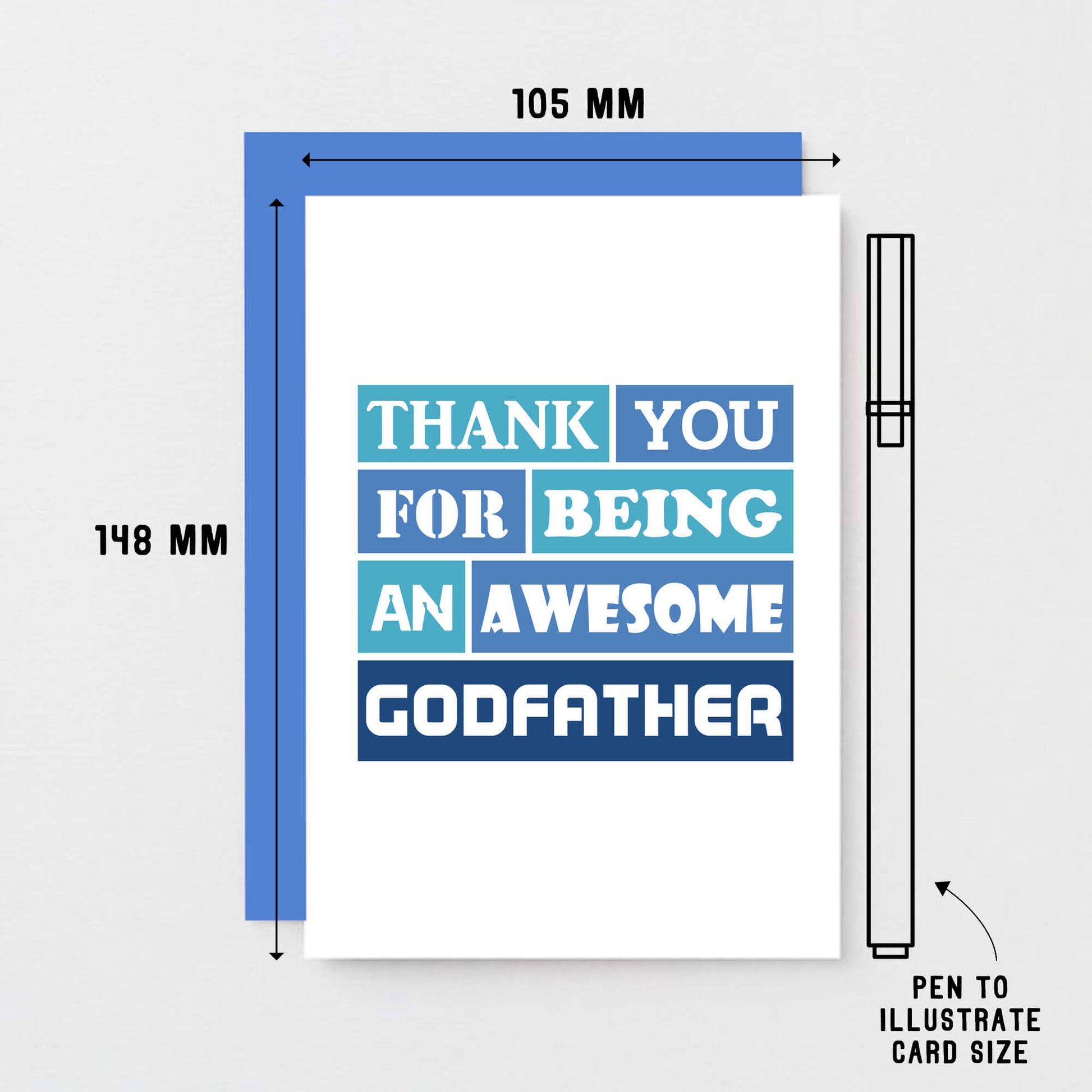 Godfather Card by SixElevenCreations. Reads Thank you for being an awesome godfather. Product Code SE0163A6
