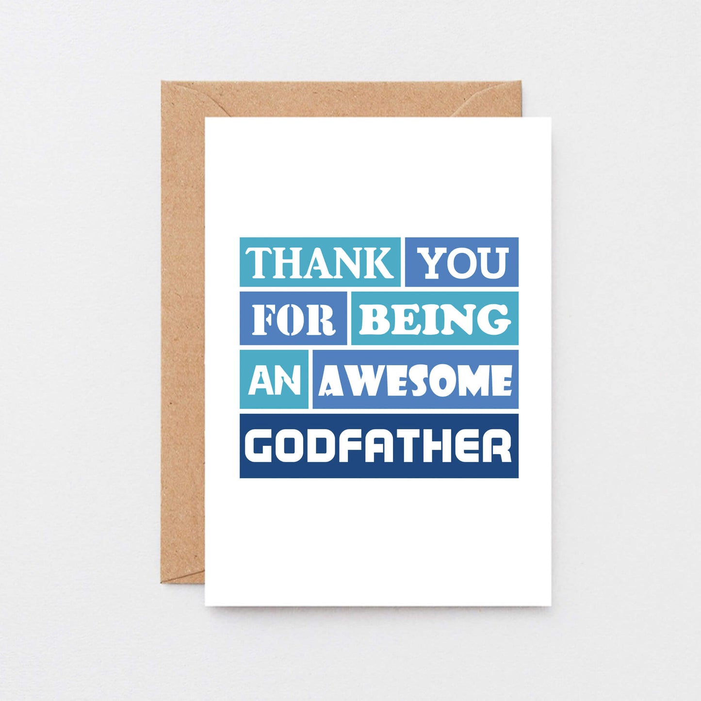 Godfather Card by SixElevenCreations. Reads Thank you for being an awesome godfather. Product Code SE0163A6