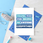 Godfather Card by SixElevenCreations. Reads Thank you for being an awesome godfather. Product Code SE0163A6