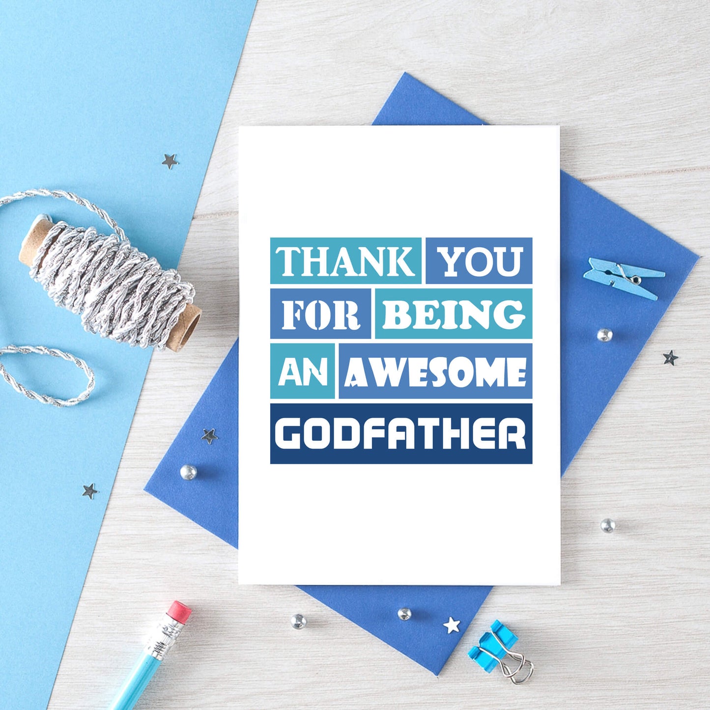 Godfather Card by SixElevenCreations. Reads Thank you for being an awesome godfather. Product Code SE0163A6