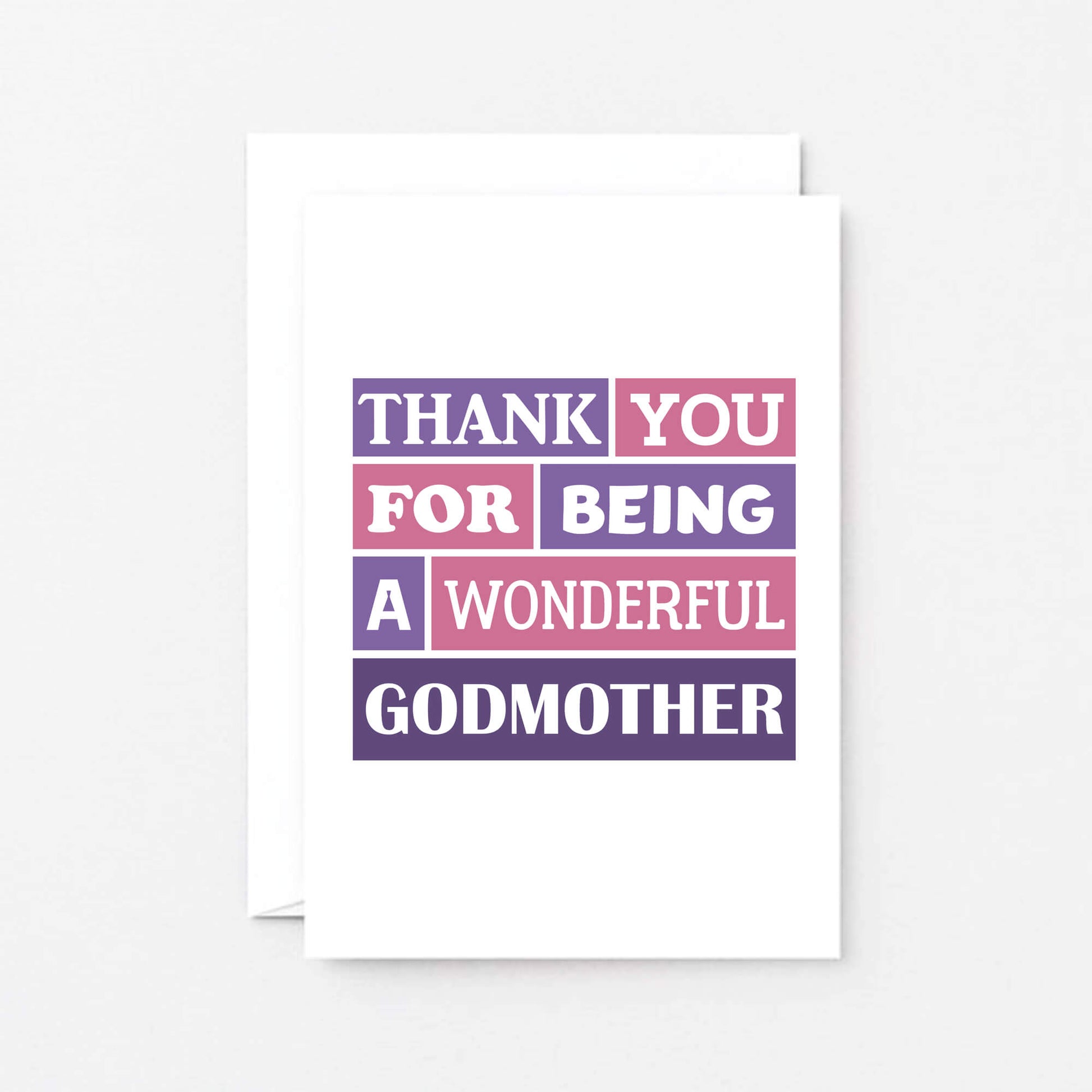 Godmother Card by SixElevenCreations. Reads Thank you for being a wonderful godmother. Product Code SE0164A6