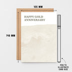 50th Wedding Anniversary Card by SixElevenCreations. Reads Happy Gold Anniversary. Product Code SE3022A6
