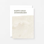 50th Wedding Anniversary Card by SixElevenCreations. Reads Happy Gold Anniversary. Product Code SE3022A6