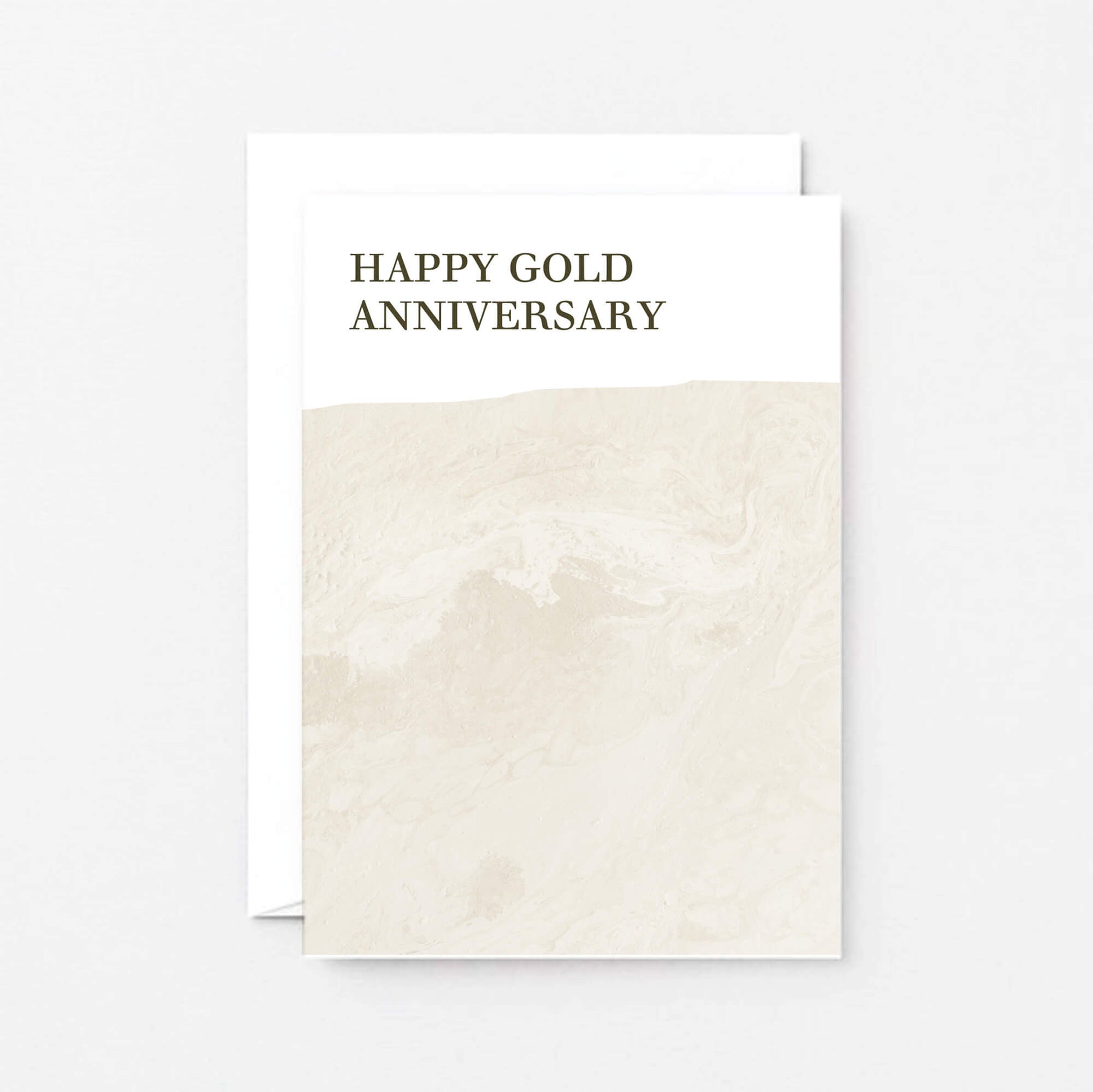 50th Wedding Anniversary Card by SixElevenCreations. Reads Happy Gold Anniversary. Product Code SE3022A6
