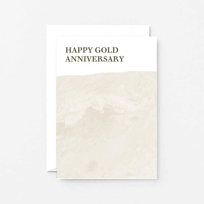 50th Wedding Anniversary Card by SixElevenCreations. Reads Happy Gold Anniversary. Product Code SE3022A6