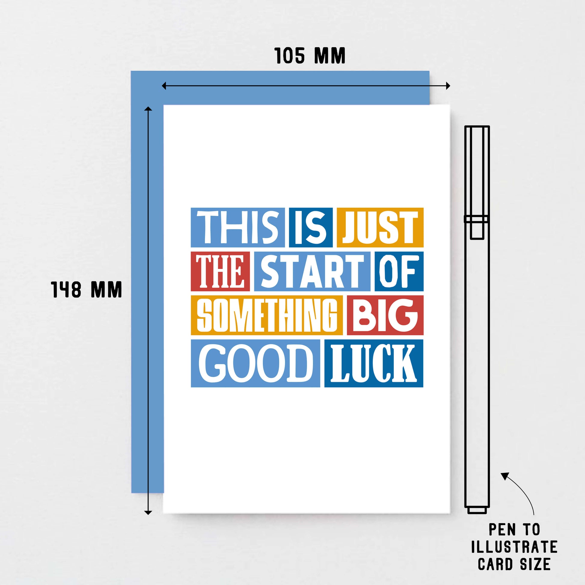 Good Luck Card by SixElevenCreations. Reads This is just the start of something big. Good Luck. Product Code SE0085A6
