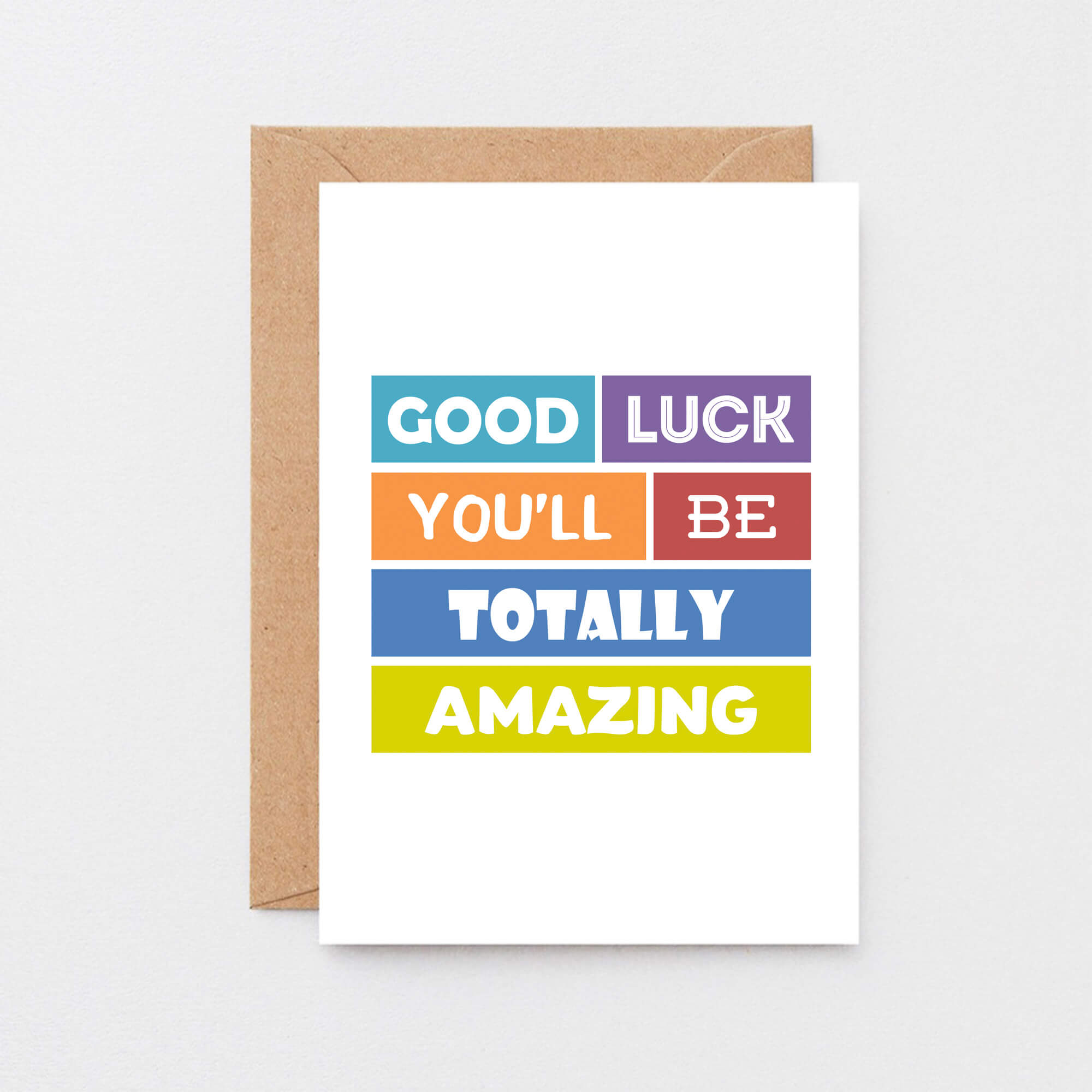 Totally Amazing Good Luck Card by SixElevenCreations. Reads Good luck you'll be totally amazing. Product code SE0018A6