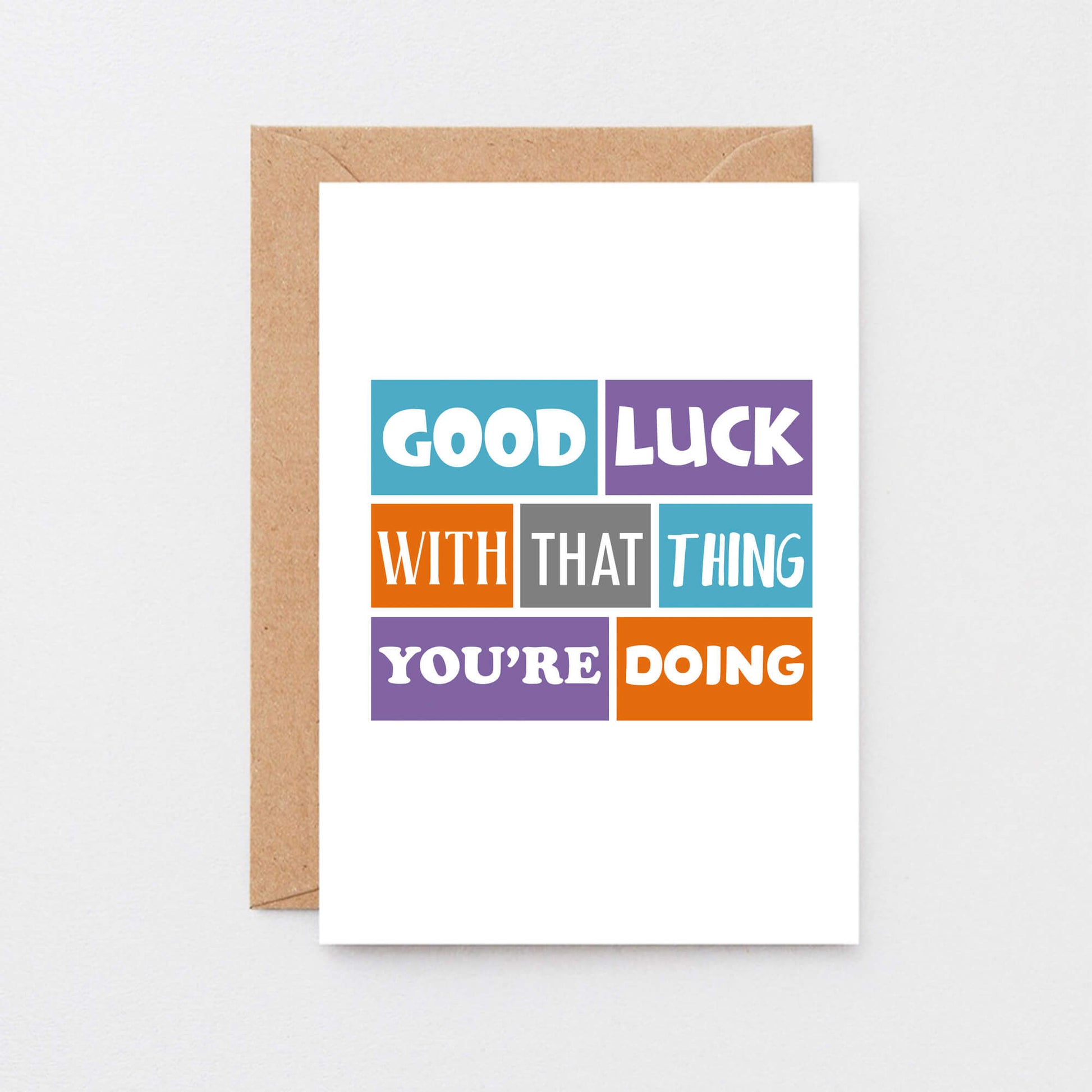 Good Luck Card by SixElevenCreations. Reads Good luck with that thing you're doing. Product Code SE0160A6