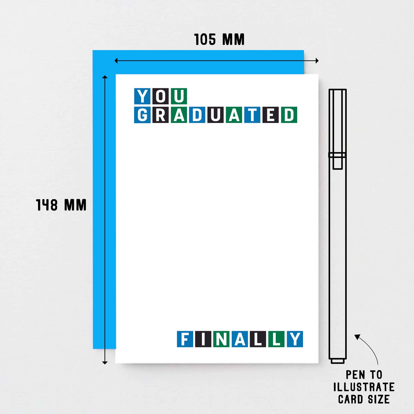 Graduation Card by SixElevenCreations. Reads You graduated Finally. Product Code SE0247A6