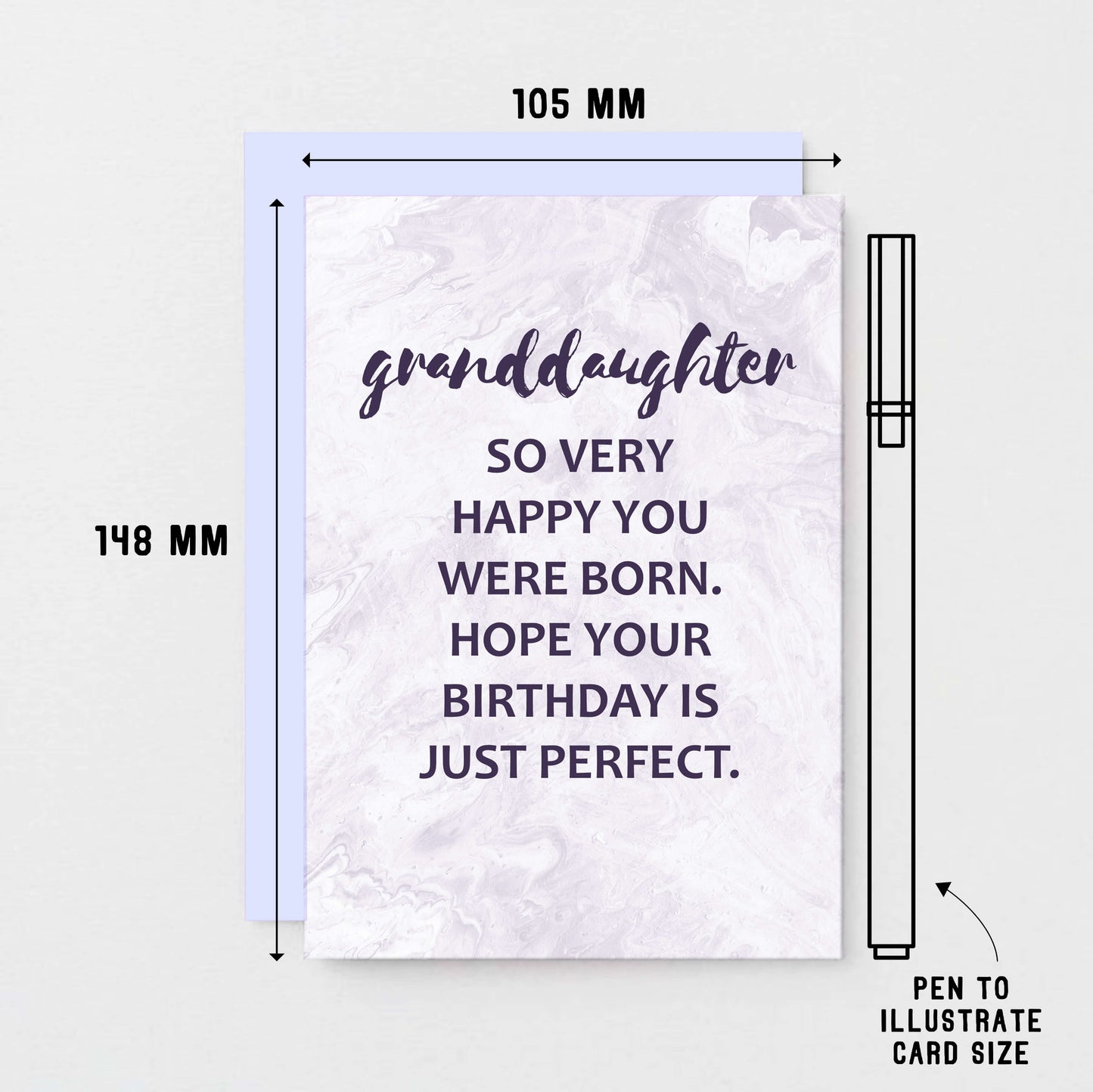 Granddaughter Birthday Card by SixElevenCreations. Reads Granddaughter So very happy you were born. Hope your birthday is just perfect. Product Code SE3015A6