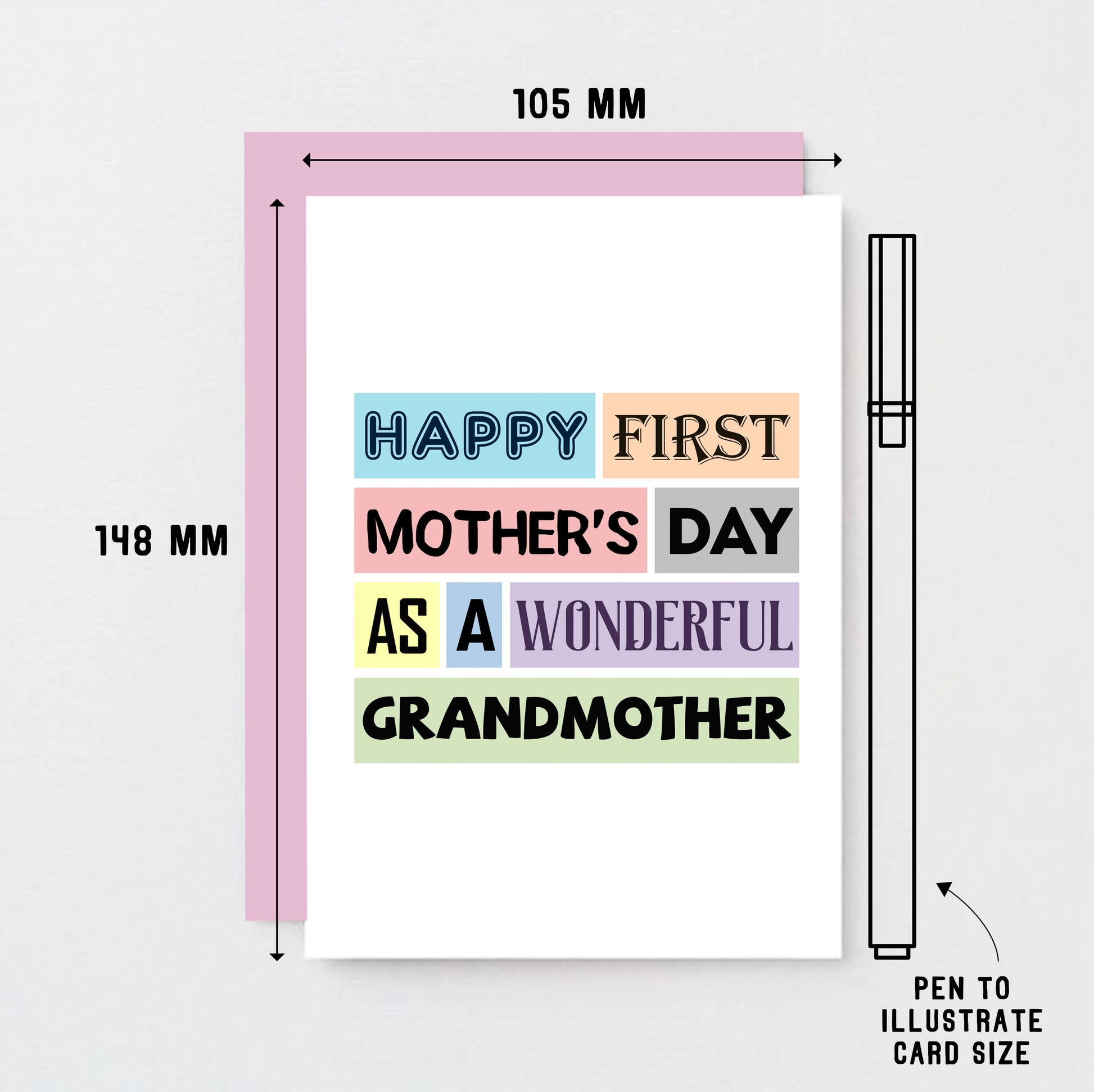 Grandmother Mother's Day Card by SixElevenCreations. Reads Happy First Mother's Day as a wonderful grandmother. Product Code SEM0001A6