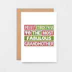 Christmas Card by SixElevenCreations. Reads Merry Christmas to the most fabulous grandmother. Product Code SEC0011A6