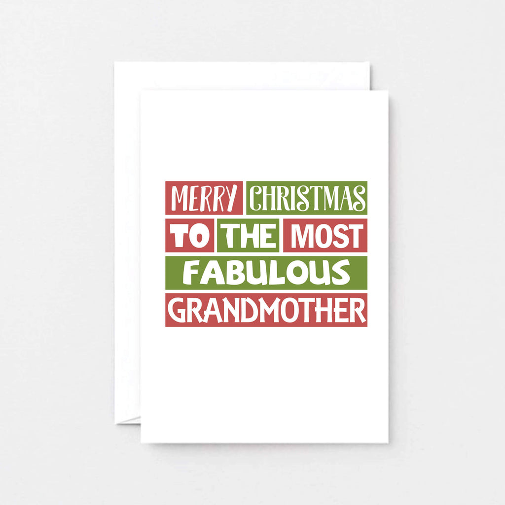 Christmas Card by SixElevenCreations. Reads Merry Christmas to the most fabulous grandmother. Product Code SEC0011A6