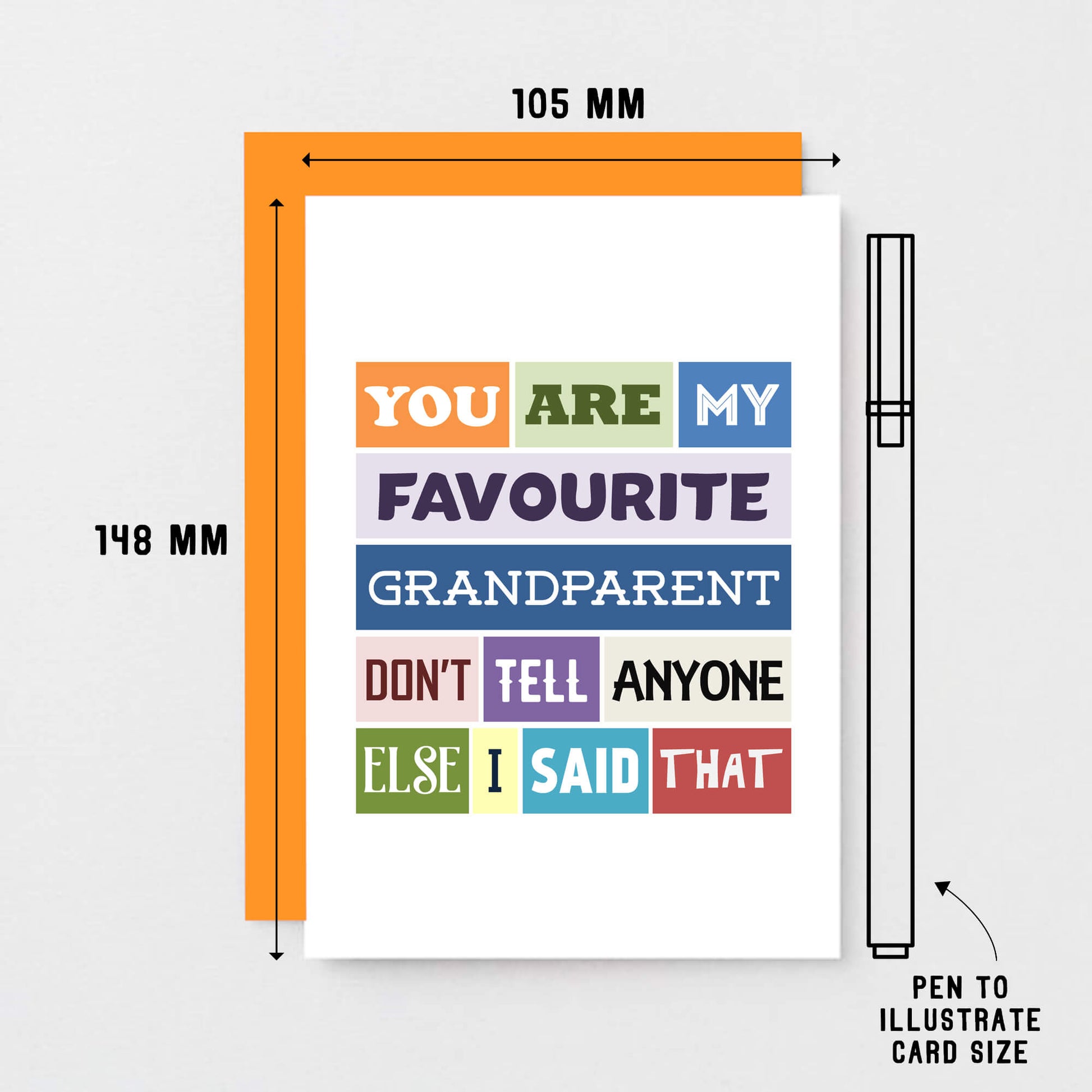 Grandmother Card by SixElevenCreations. Reads You are my favourite grandparent. Don't tell anyone else I said that. Product Code SE0119A6