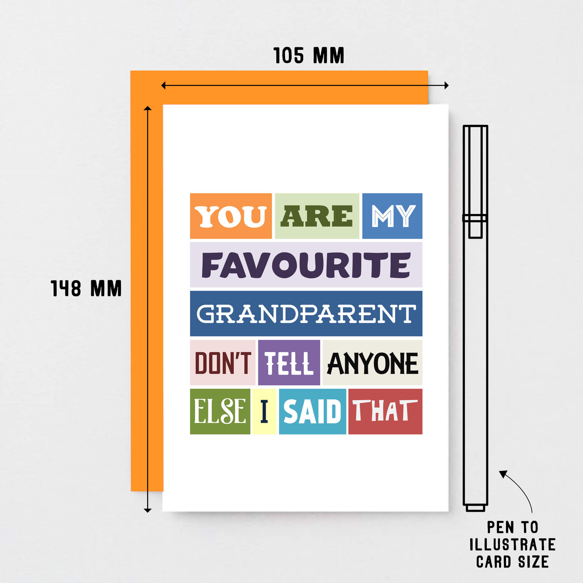 Grandmother Card by SixElevenCreations. Reads You are my favourite grandparent. Don't tell anyone else I said that. Product Code SE0119A6