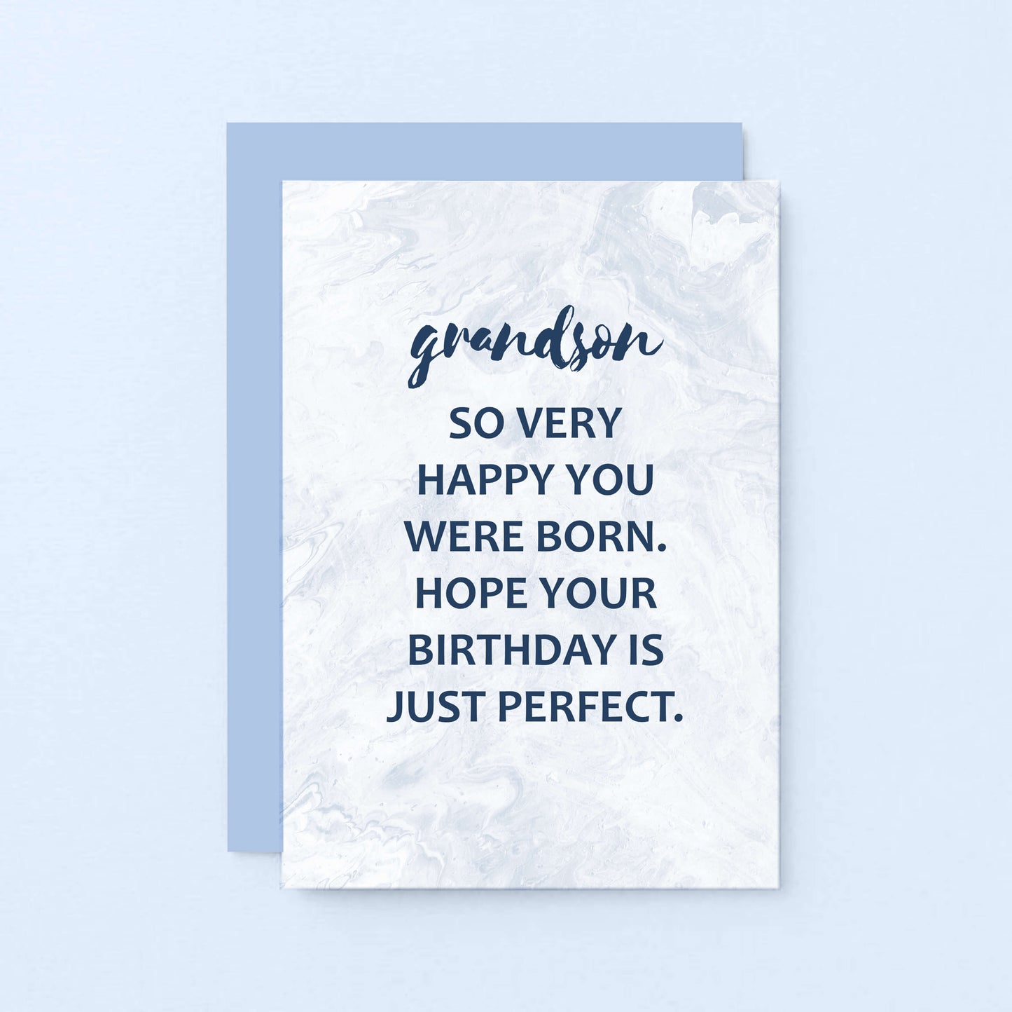 Grandson Birthday Card by SixElevenCreations. Reads Grandson So very happy you were born. Hope your birthday is just perfect. Product Code SE3014A6