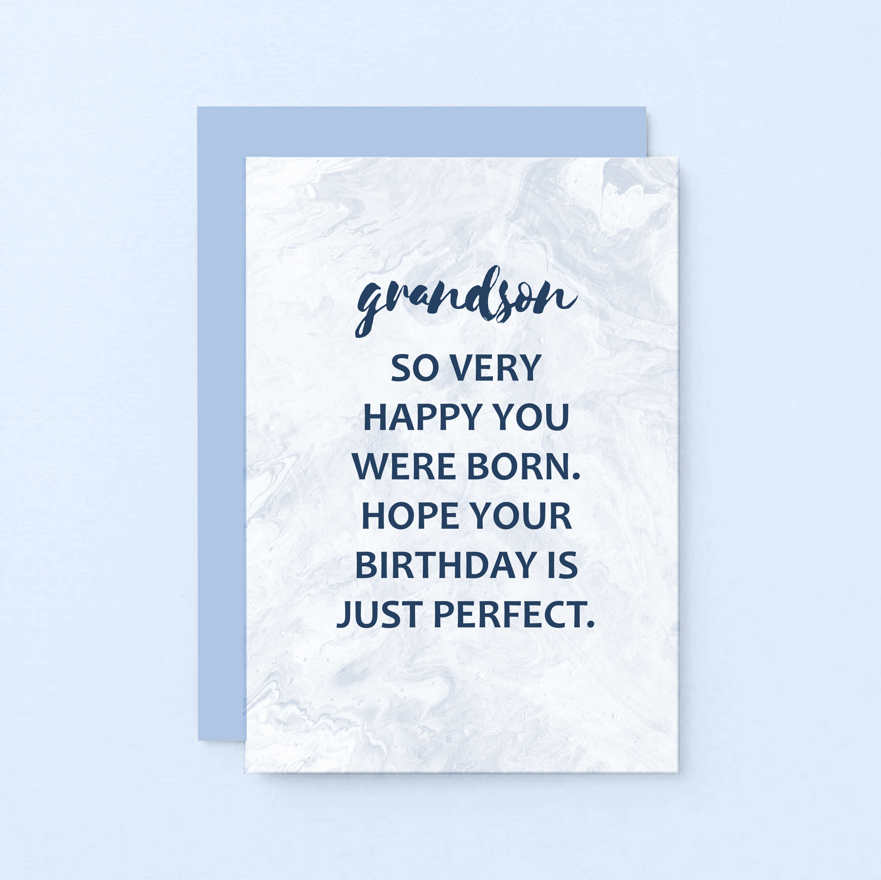 Grandson Birthday Card by SixElevenCreations. Reads Grandson So very happy you were born. Hope your birthday is just perfect. Product Code SE3014A6