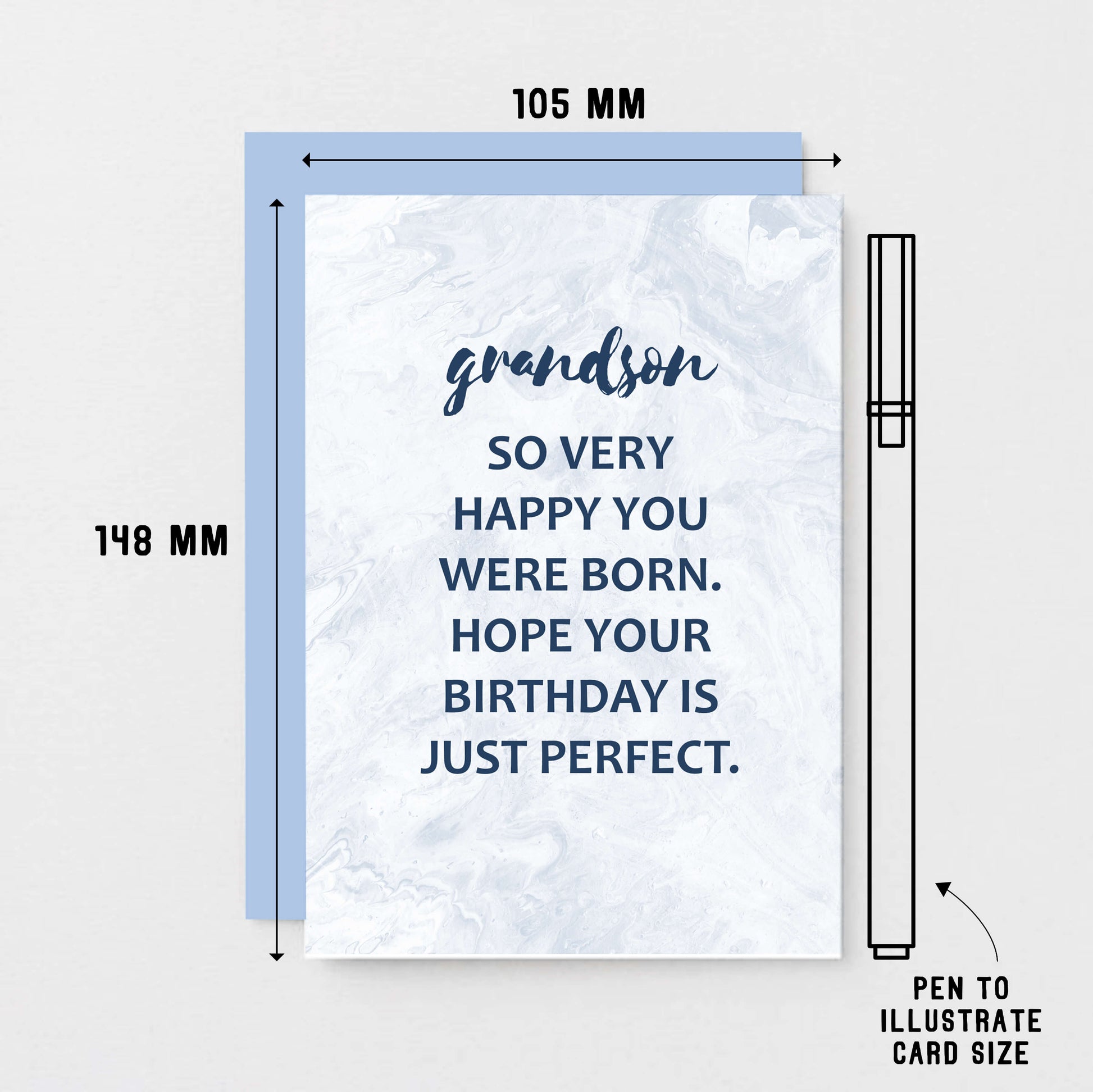 Grandson Birthday Card by SixElevenCreations. Reads Grandson So very happy you were born. Hope your birthday is just perfect. Product Code SE3014A6