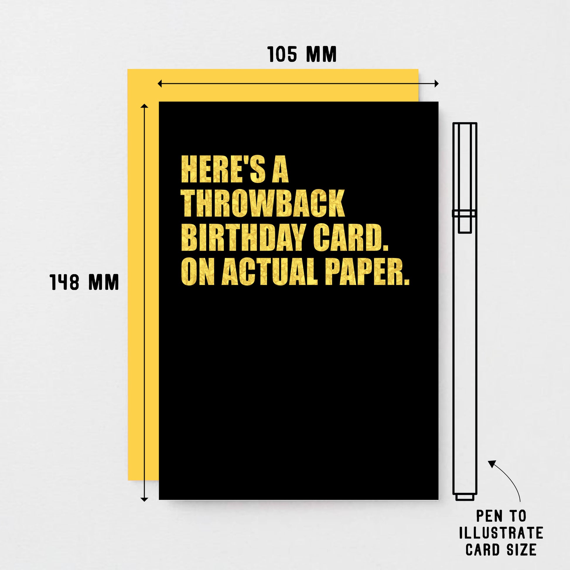 Birthday Card by SixElevenCreations. Reads Here's a throwback birthday card. On actual paper. Product Code SE0853A6