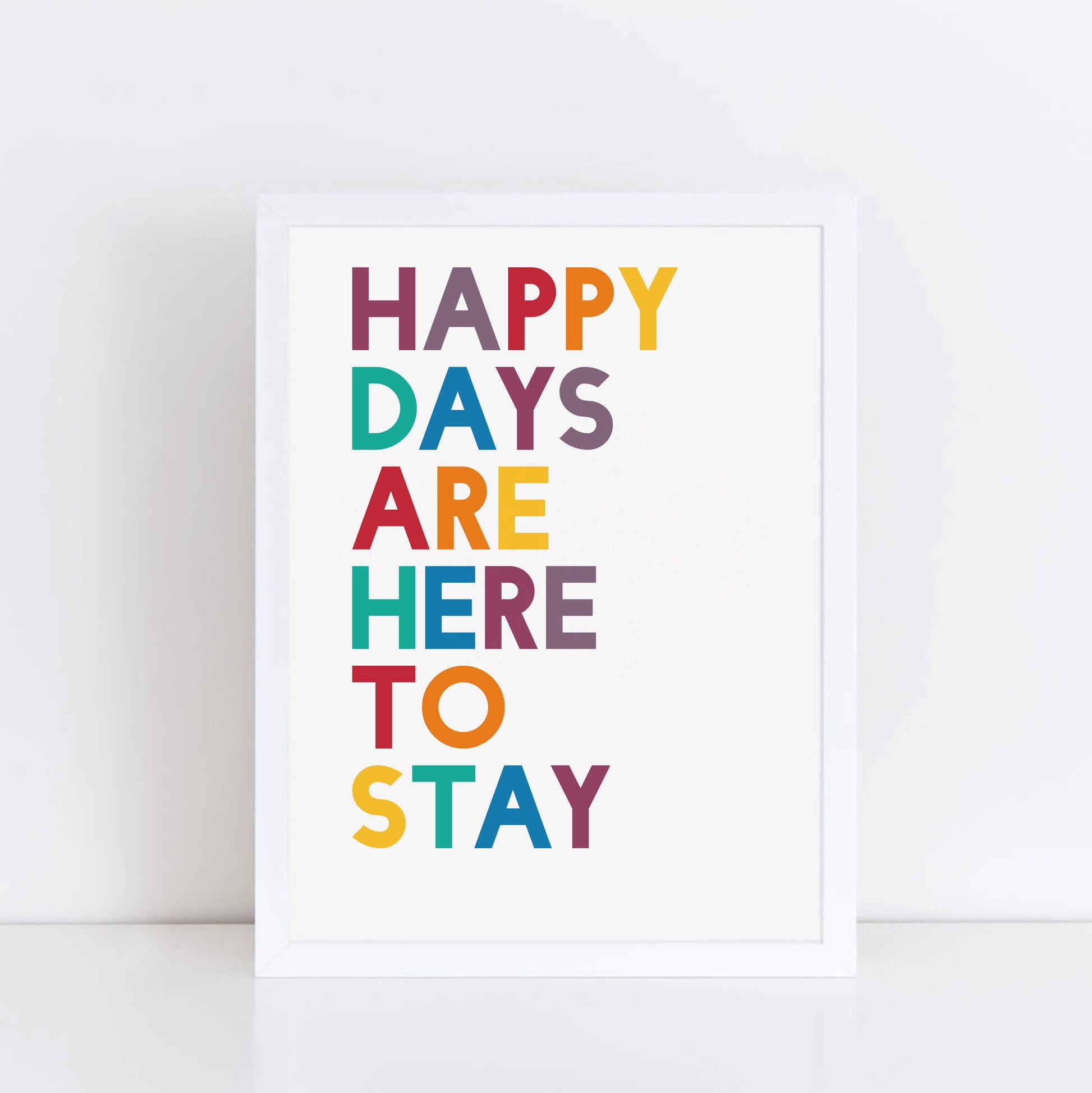 Happy Days Are Here To Stay Print by SixElevenCreations. Product Code SEP0213