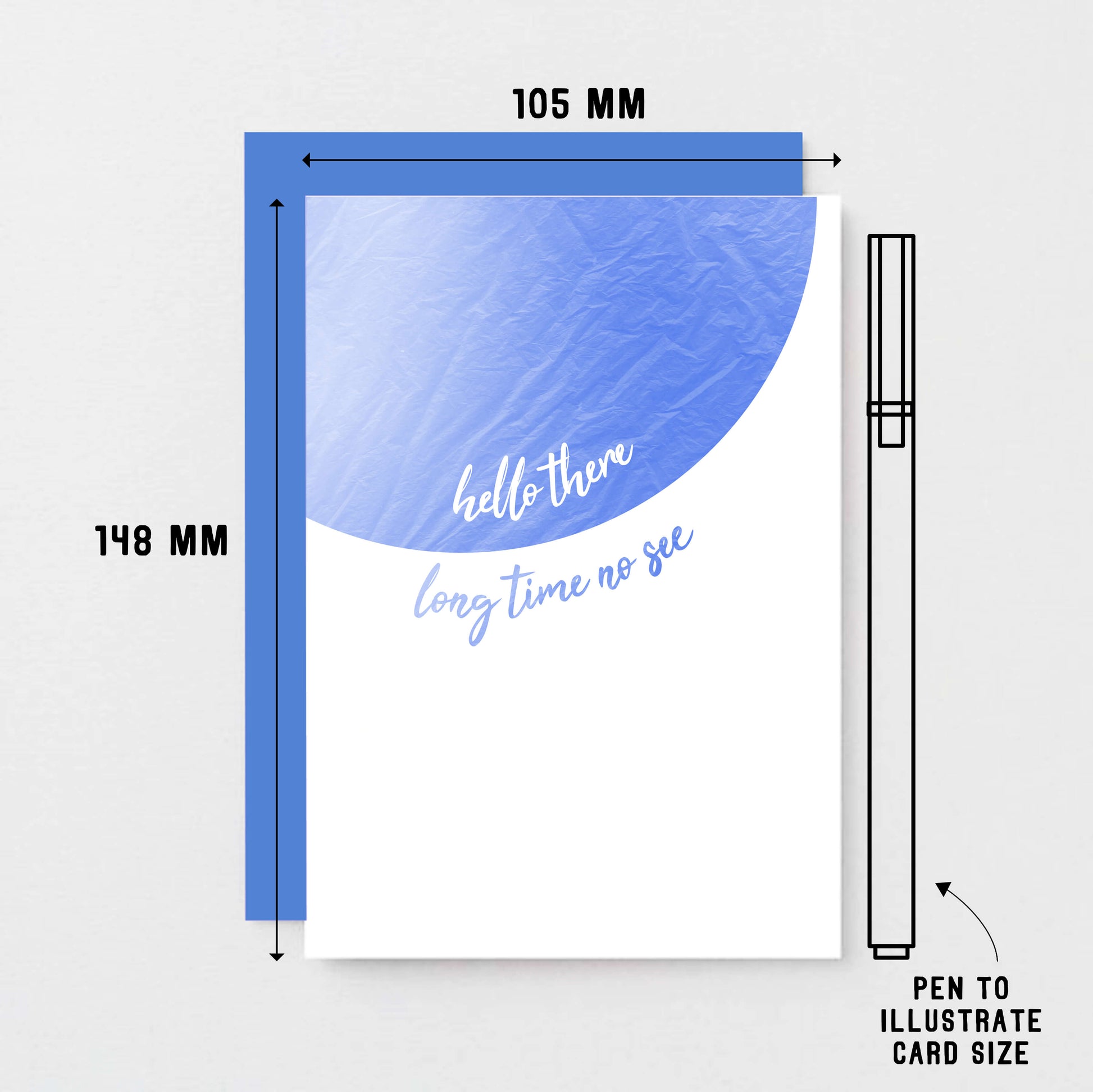 Hello Card by SixElevenCreations. Reads Hello there long time no see. Product Code SE2504A6