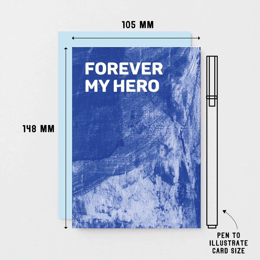Thank You Card by SixElevenCreations. Reads Forever my hero. Product Code SE0807A6