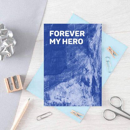 Thank You Card by SixElevenCreations. Reads Forever my hero. Product Code SE0807A6