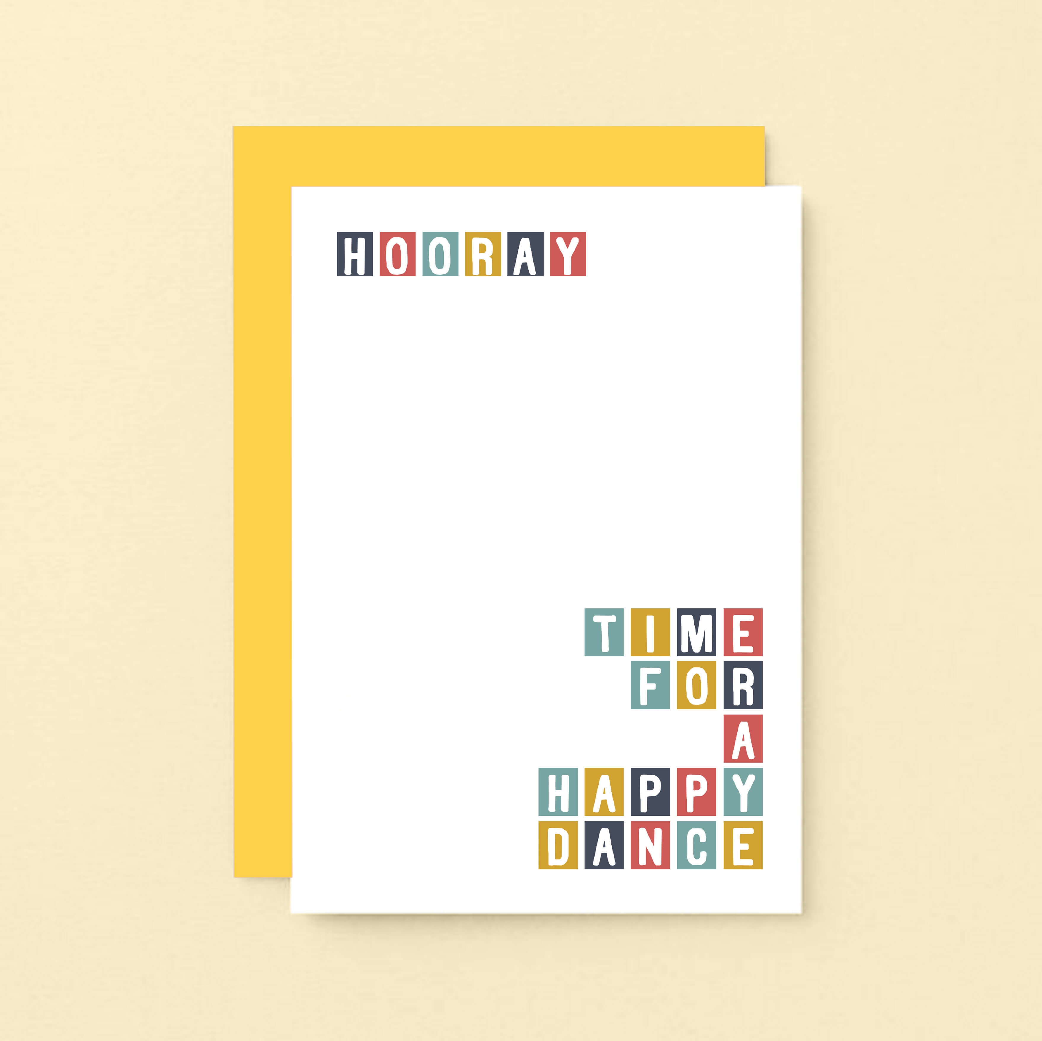 Congratulations Card by SixElevenCreations. Reads Hooray Time for a happy dance. Product Code SE0321A6