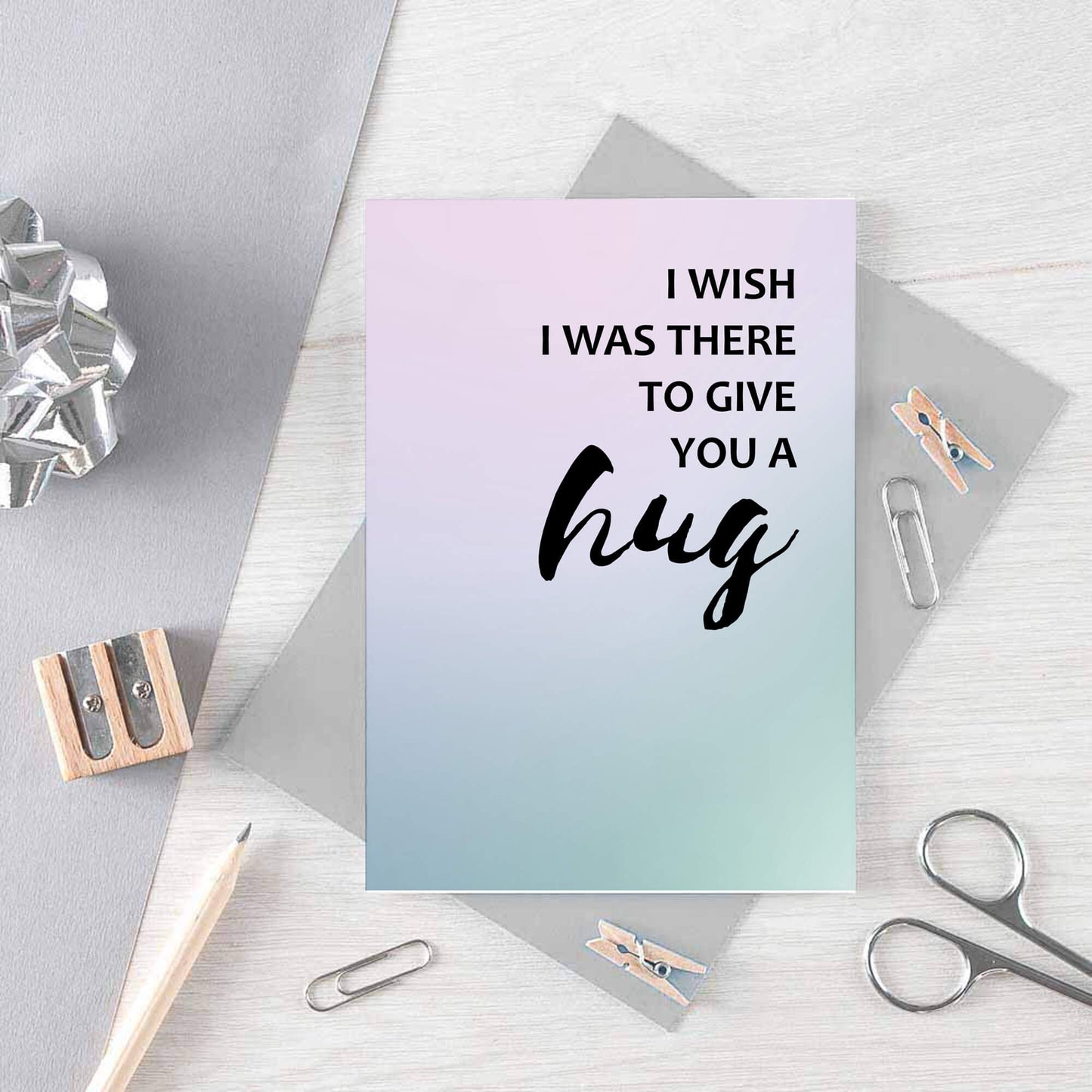 Send A Hug Card by SixElevenCreations. Reads I wish I was there to give you a hug. Product Code SE3033A6