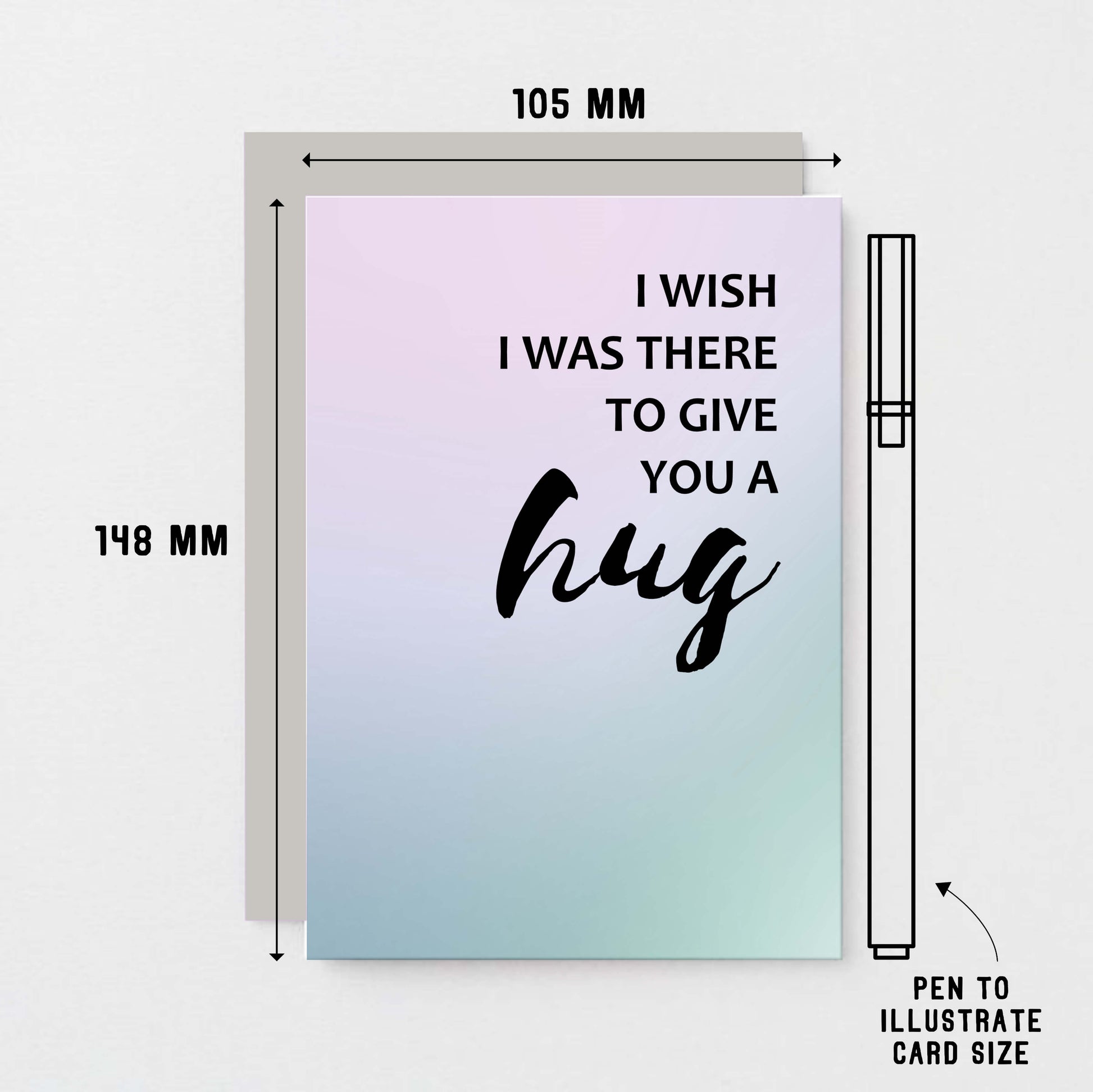 Send A Hug Card by SixElevenCreations. Reads I wish I was there to give you a hug. Product Code SE3033A6