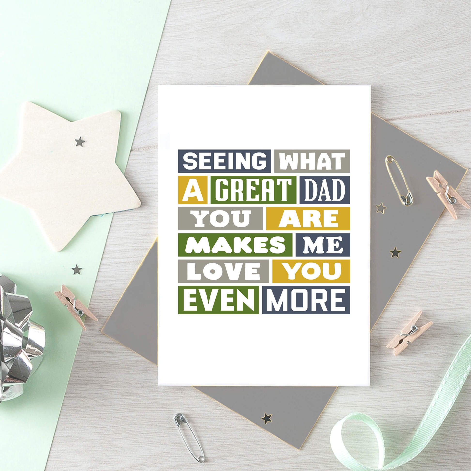 Dad Card From Partner by SixElevenCreations. Reads Seeing what a great dad you are makes me love you even more. Product Code SE0034A6