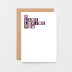 Love Card by SixElevenCreations. Reads I love loving you. Product Code SE0333A6