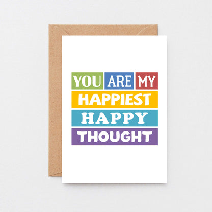 Love Card by SixElevenCreations. Reads You are my happiest happy thought card. Product Code SE0159A6