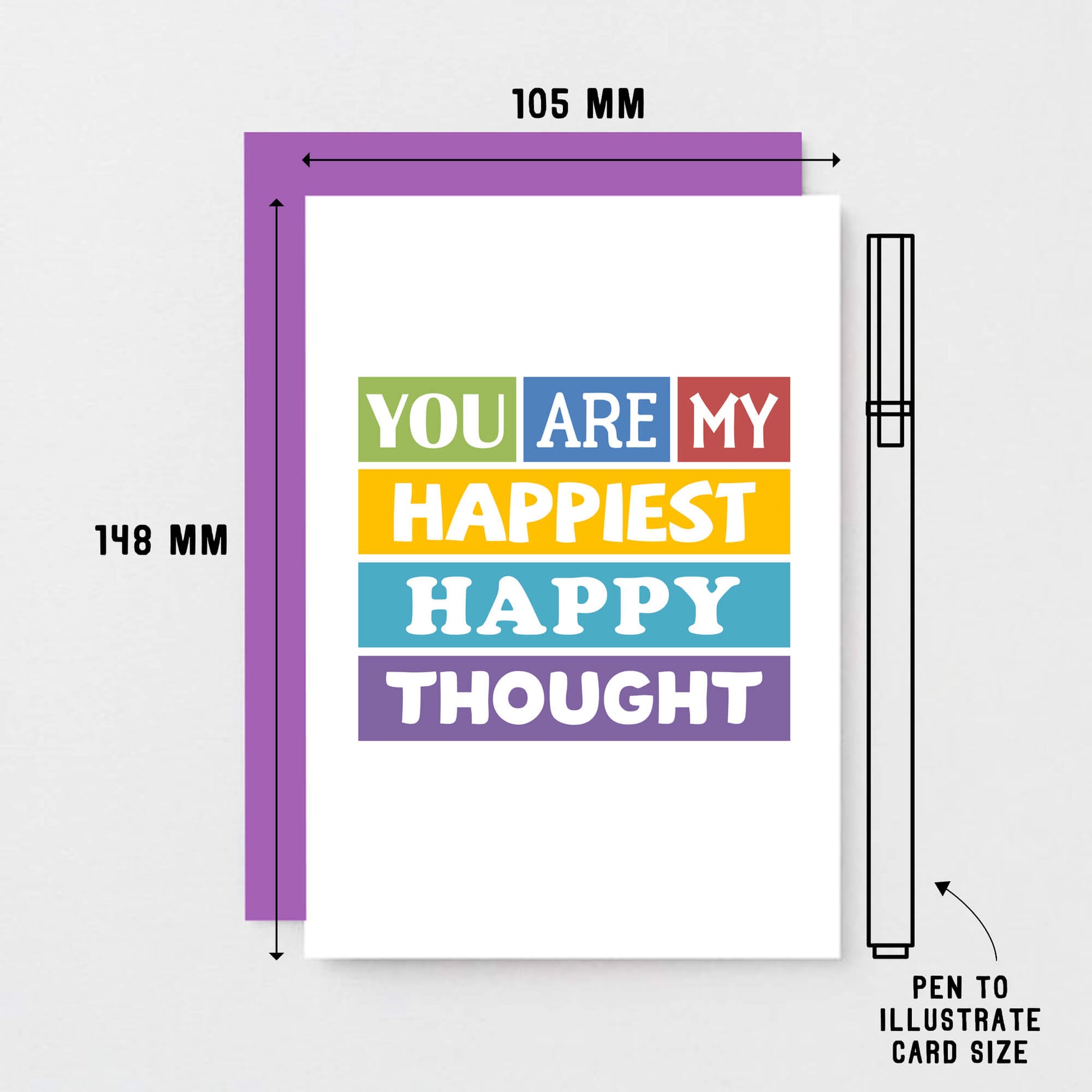 Love Card by SixElevenCreations. Reads You are my happiest happy thought card. Product Code SE0159A6