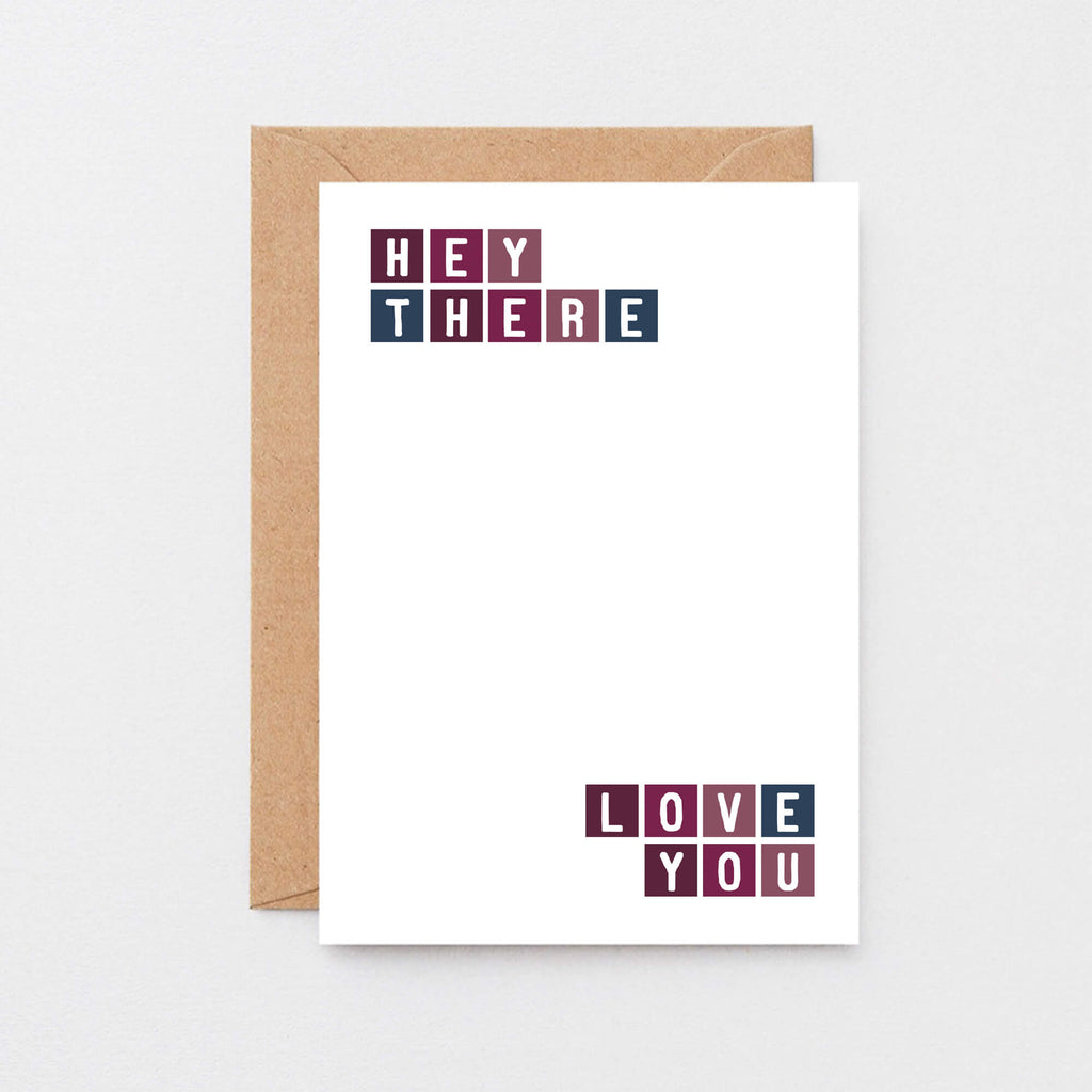 Love Card by SixElevenCreations. Reads Hey there Love You. Product Code SE0249A6