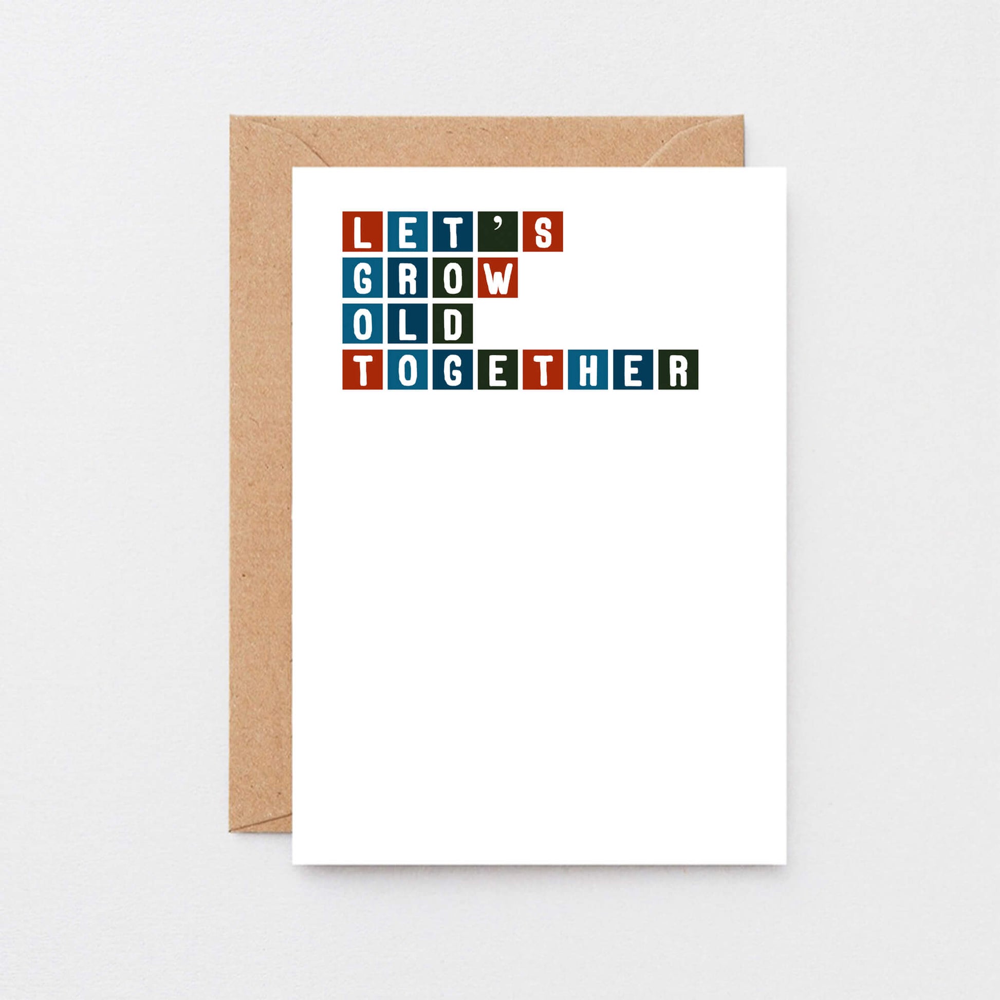 Love Card by SixElevenCreations. Reads Let's grow old together. Product Code SE0304A6