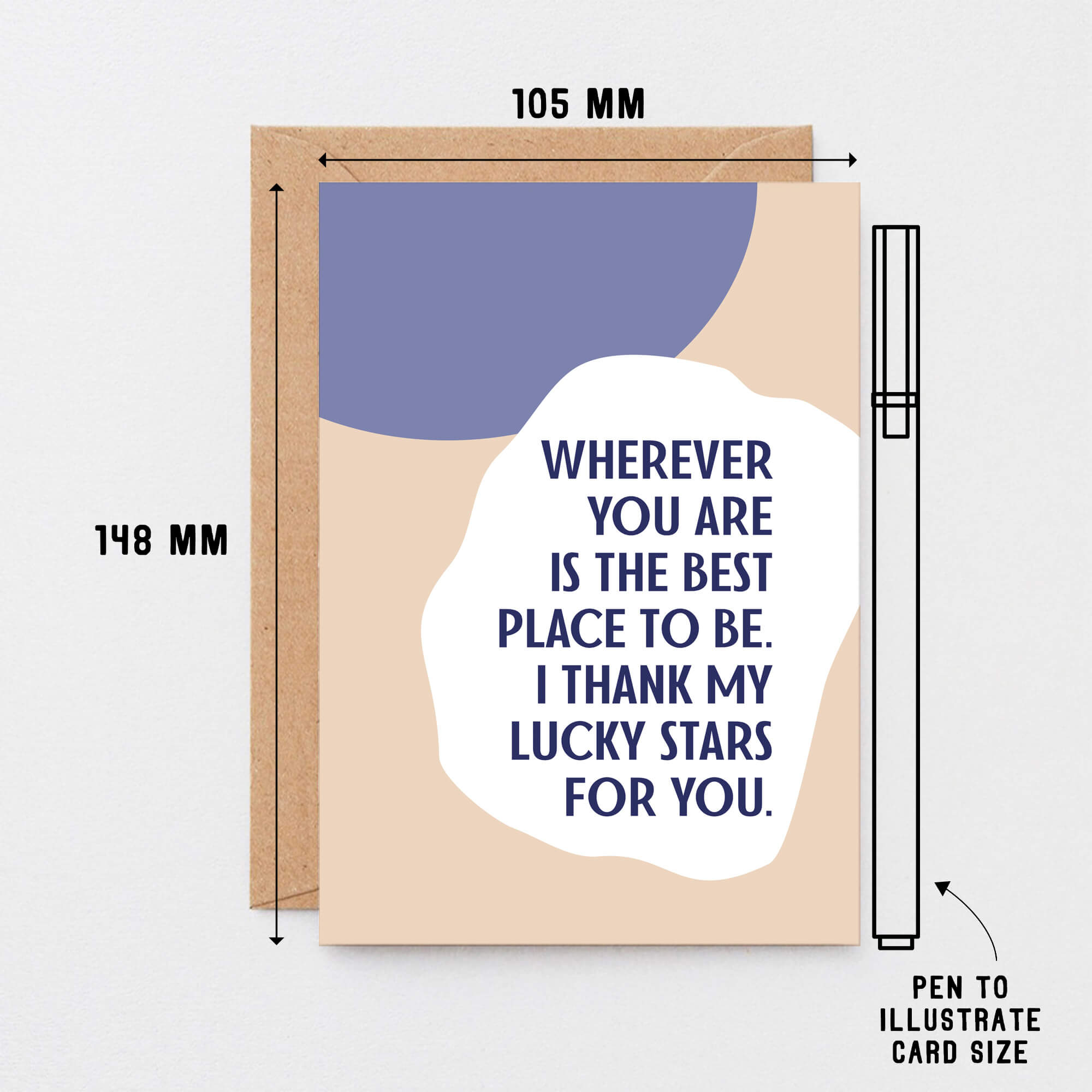 Love Card by SixElevenCreations. Reads Wherever you are is the best place to be. I thank my lucky stars for you. Product Code SE1105A6