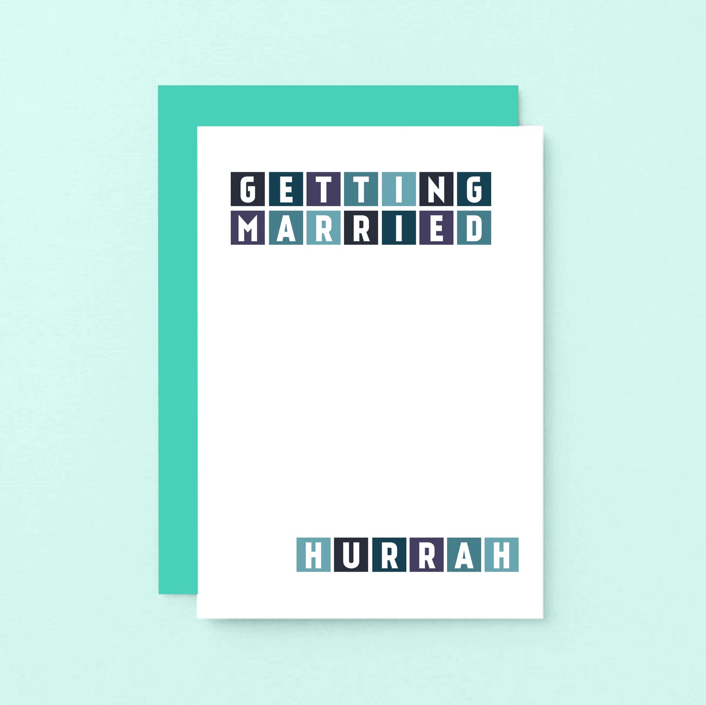 Wedding Card by SixElevenCreations. Reads Getting Married Hurrah. Product Code SE0244A6