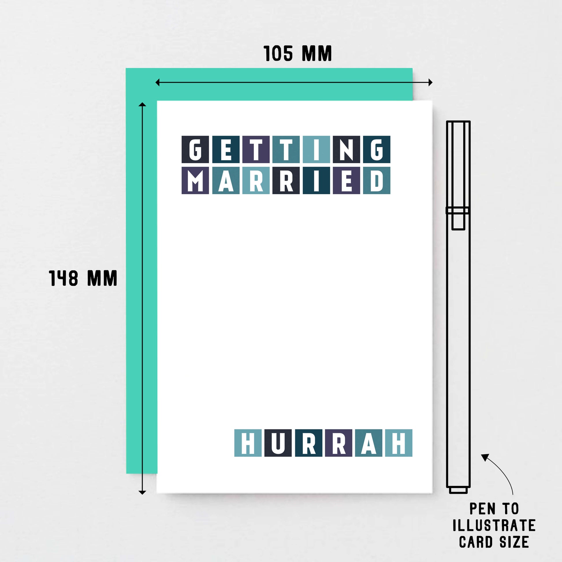 Wedding Card by SixElevenCreations. Reads Getting Married Hurrah. Product Code SE0244A6