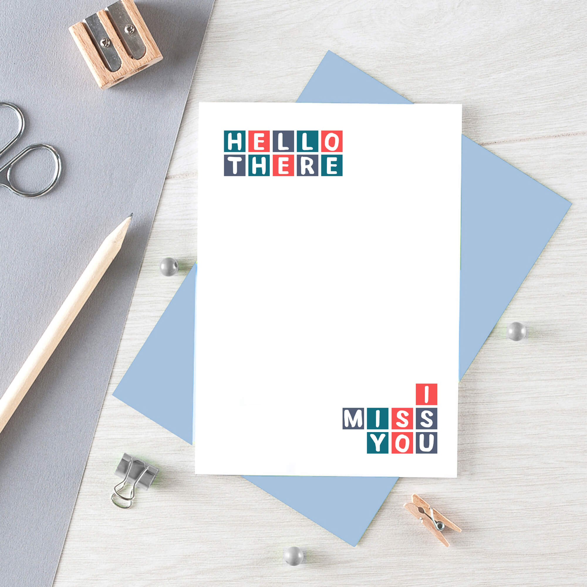 Miss You Card by SixElevenCreations. Reads Hello there I miss you. Product Code SE0324A6