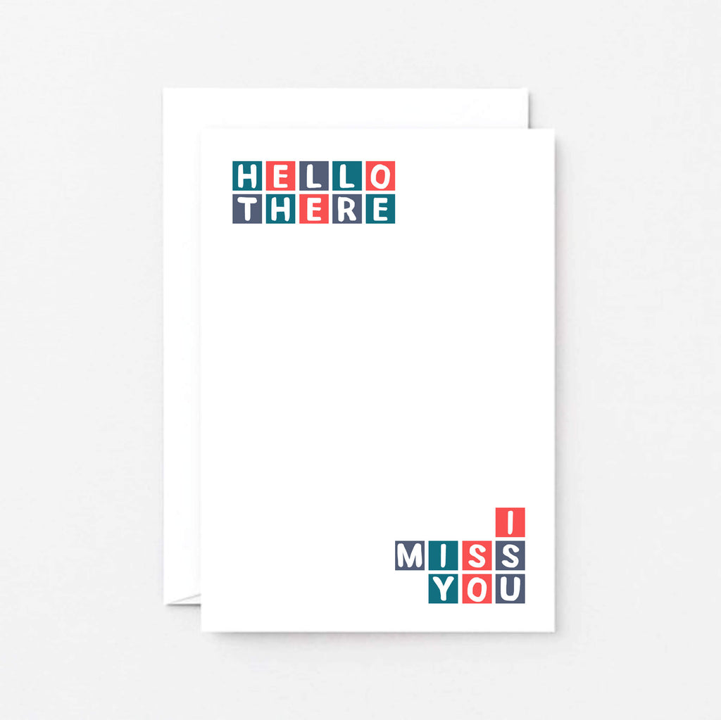 Miss You Card by SixElevenCreations. Reads Hello there I miss you. Product Code SE0324A6